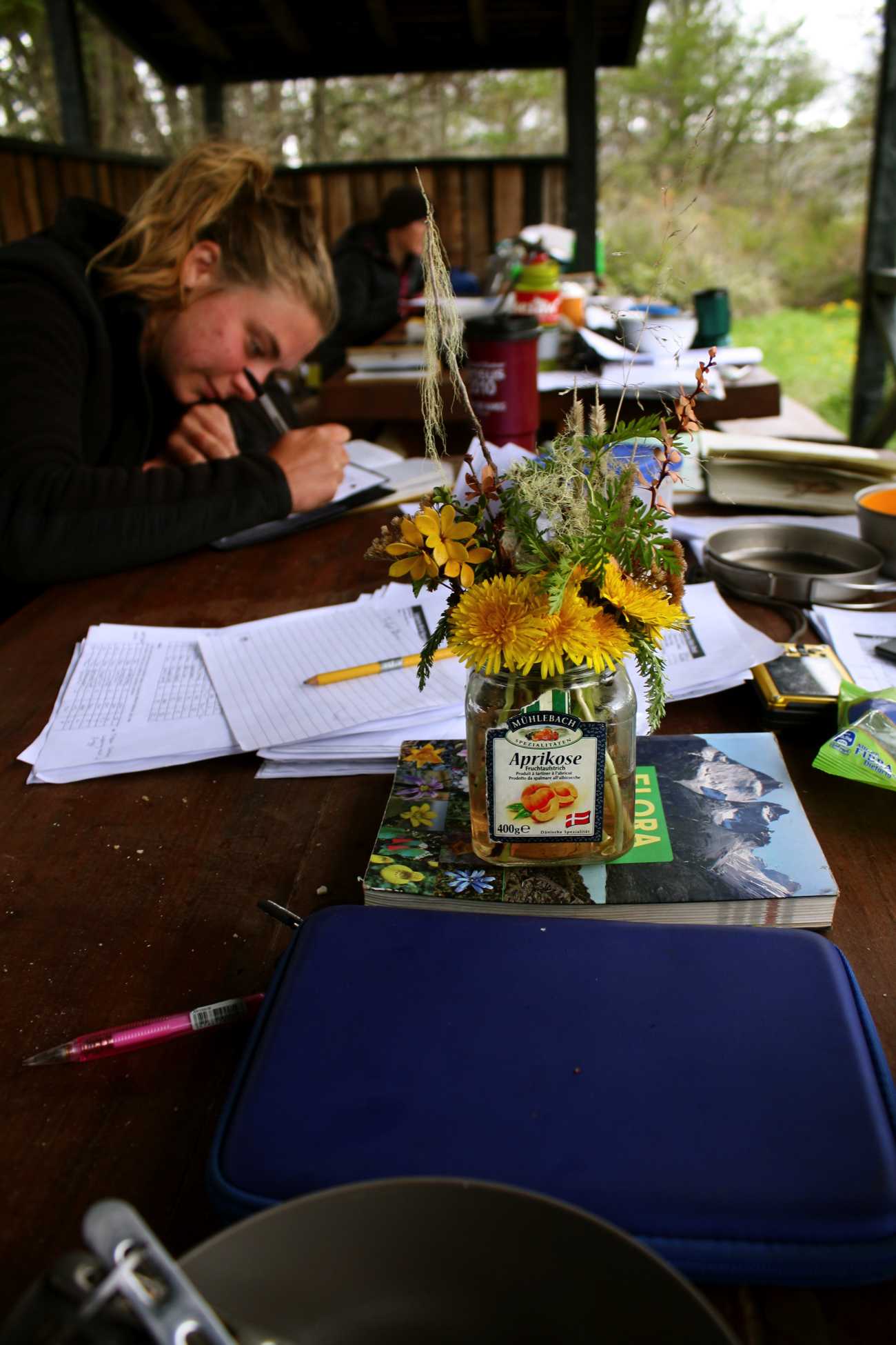 Studying at base camp!